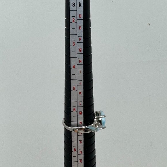 Sterling Silver Ring with Larimar Sky Blue Round gemstone - Picture 6 of 6